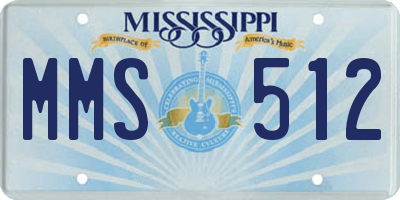 MS license plate MMS512