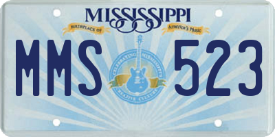 MS license plate MMS523