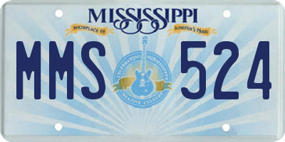 MS license plate MMS524