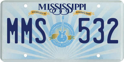 MS license plate MMS532
