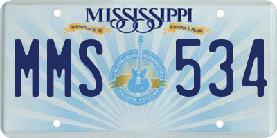 MS license plate MMS534