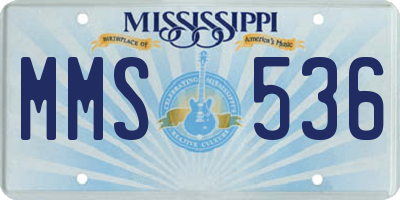 MS license plate MMS536