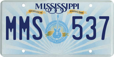 MS license plate MMS537