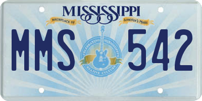 MS license plate MMS542