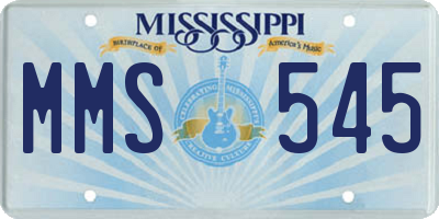 MS license plate MMS545