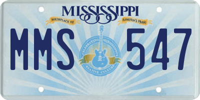 MS license plate MMS547