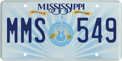 MS license plate MMS549