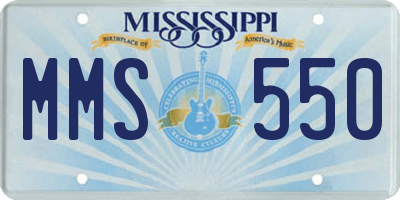 MS license plate MMS550