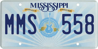 MS license plate MMS558
