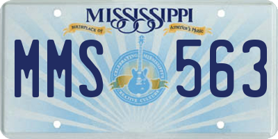 MS license plate MMS563