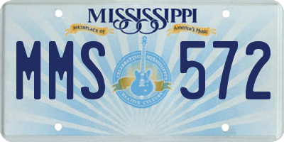 MS license plate MMS572