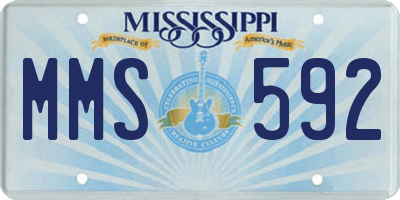MS license plate MMS592