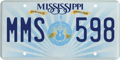 MS license plate MMS598