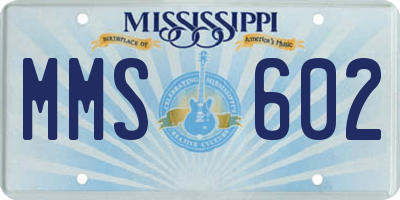 MS license plate MMS602