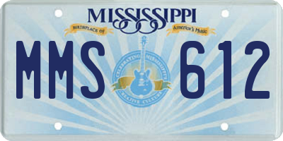 MS license plate MMS612