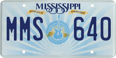MS license plate MMS640