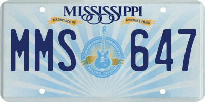 MS license plate MMS647