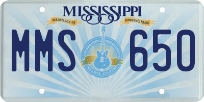 MS license plate MMS650