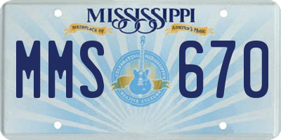 MS license plate MMS670