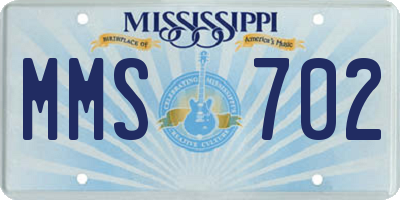 MS license plate MMS702