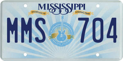 MS license plate MMS704