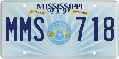 MS license plate MMS718