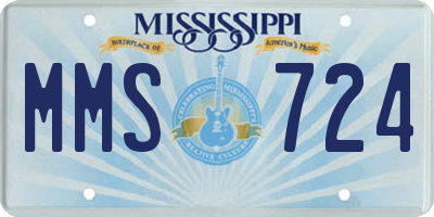 MS license plate MMS724