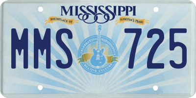 MS license plate MMS725