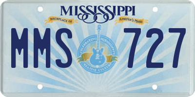 MS license plate MMS727