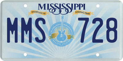 MS license plate MMS728