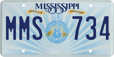 MS license plate MMS734