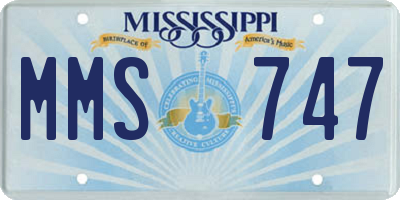 MS license plate MMS747