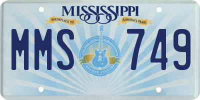 MS license plate MMS749