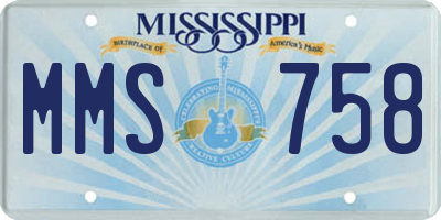 MS license plate MMS758