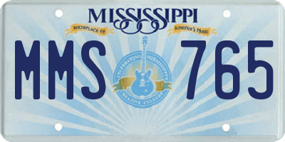 MS license plate MMS765