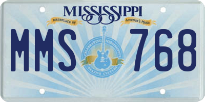 MS license plate MMS768