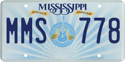 MS license plate MMS778