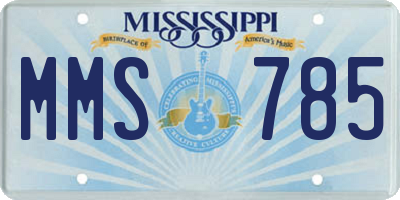 MS license plate MMS785