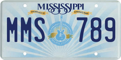 MS license plate MMS789