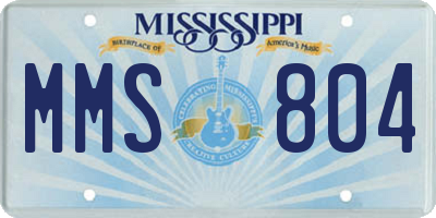 MS license plate MMS804