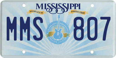 MS license plate MMS807