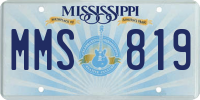 MS license plate MMS819