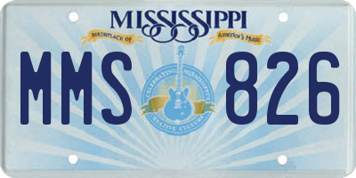 MS license plate MMS826