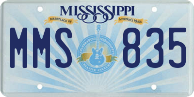 MS license plate MMS835