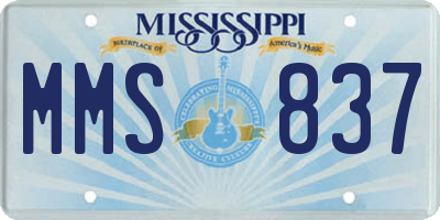 MS license plate MMS837