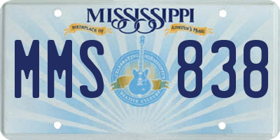 MS license plate MMS838