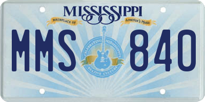 MS license plate MMS840
