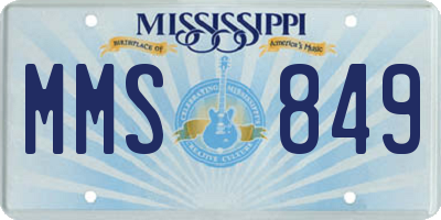 MS license plate MMS849