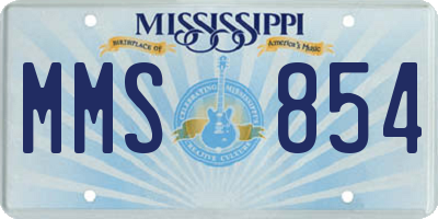 MS license plate MMS854