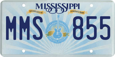 MS license plate MMS855
